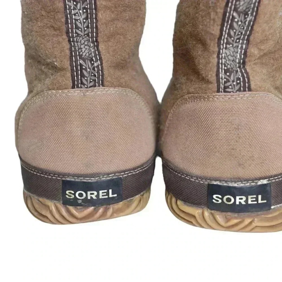 SOREL Elk Cozy Cate Liner Boot Tall Winter Felt Faux Fur Size 11 - Picture 5 of 12